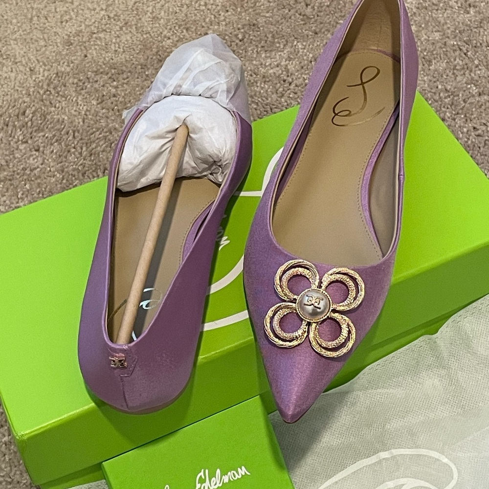 Sam Edelman Lilac Flats with Gold Accent